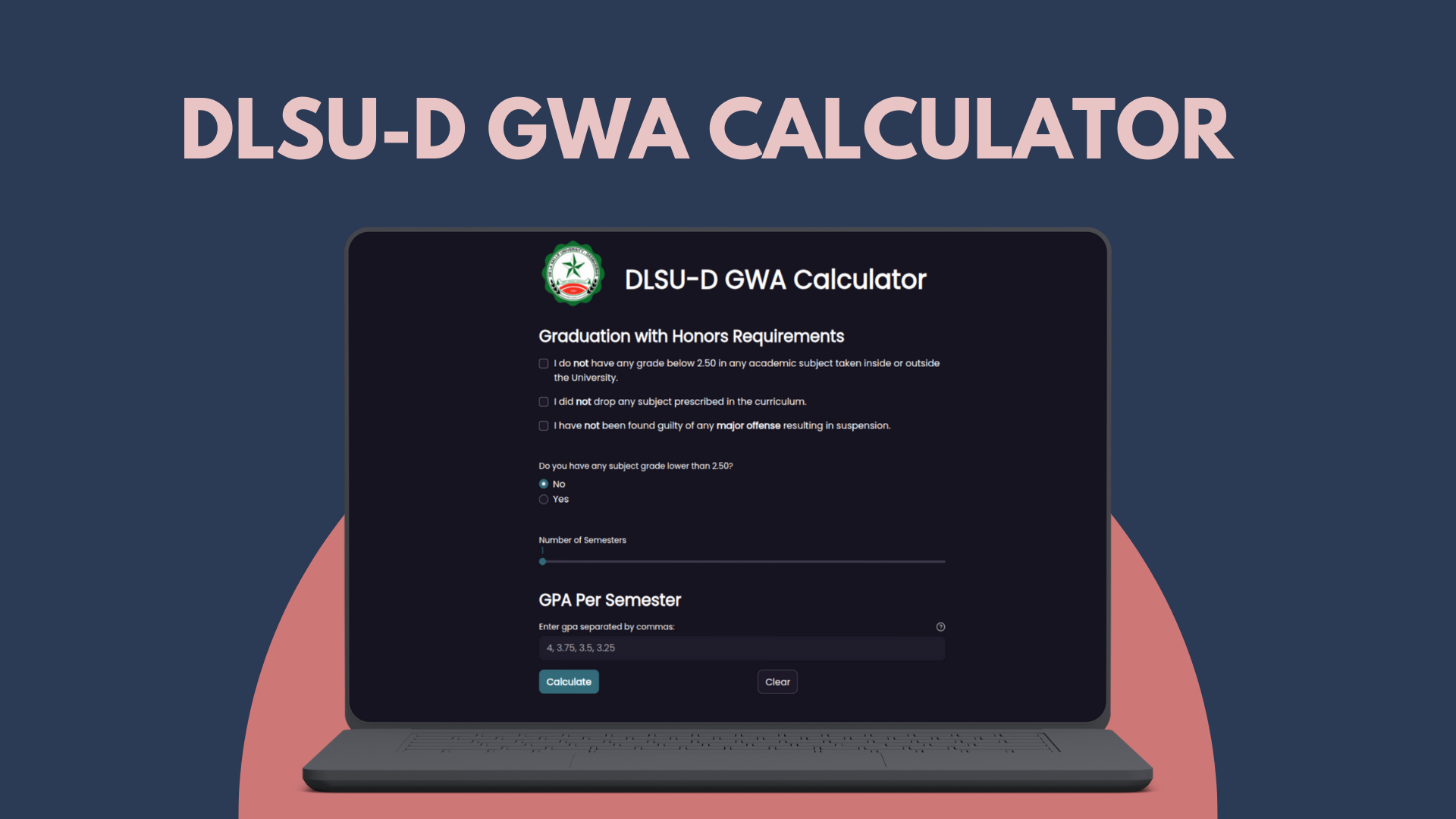 DLSU-D GWA Calculator
